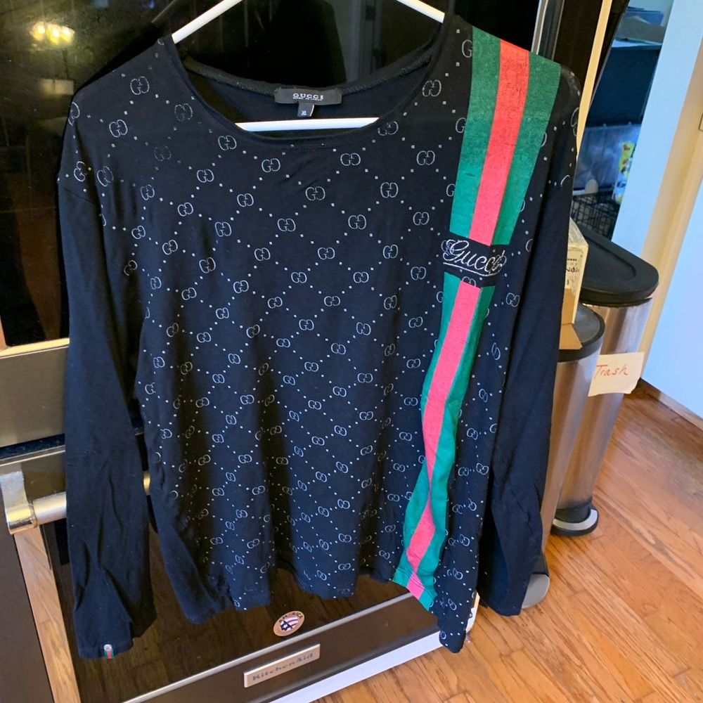 Vintage 90s Gucci Bootleg Print Style Long Sleeve